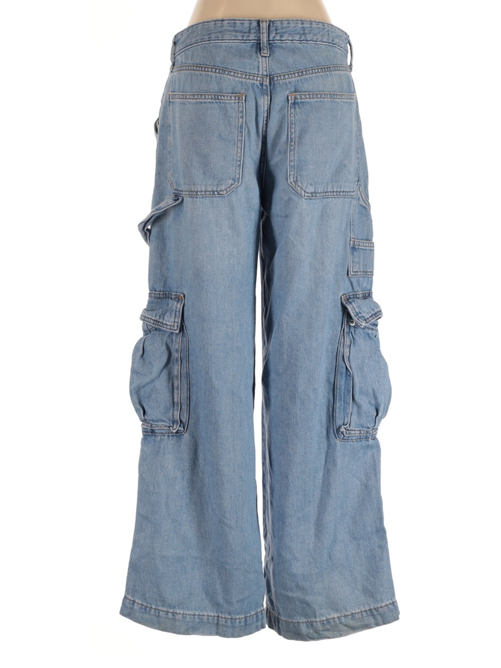🧋NWT Wild Fable Rigid Denim Mid Rise Cargo Jeans Size 6 | 31" Inseam carpenter - Picture 2 of 12